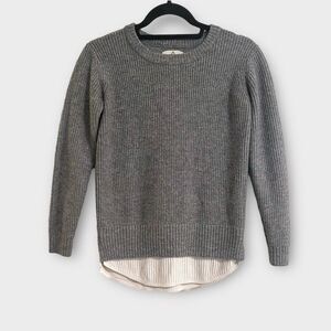 UNIF X Urban Outfitter Collab Sweater XS Gray/White Long Sleeve Crew Neck